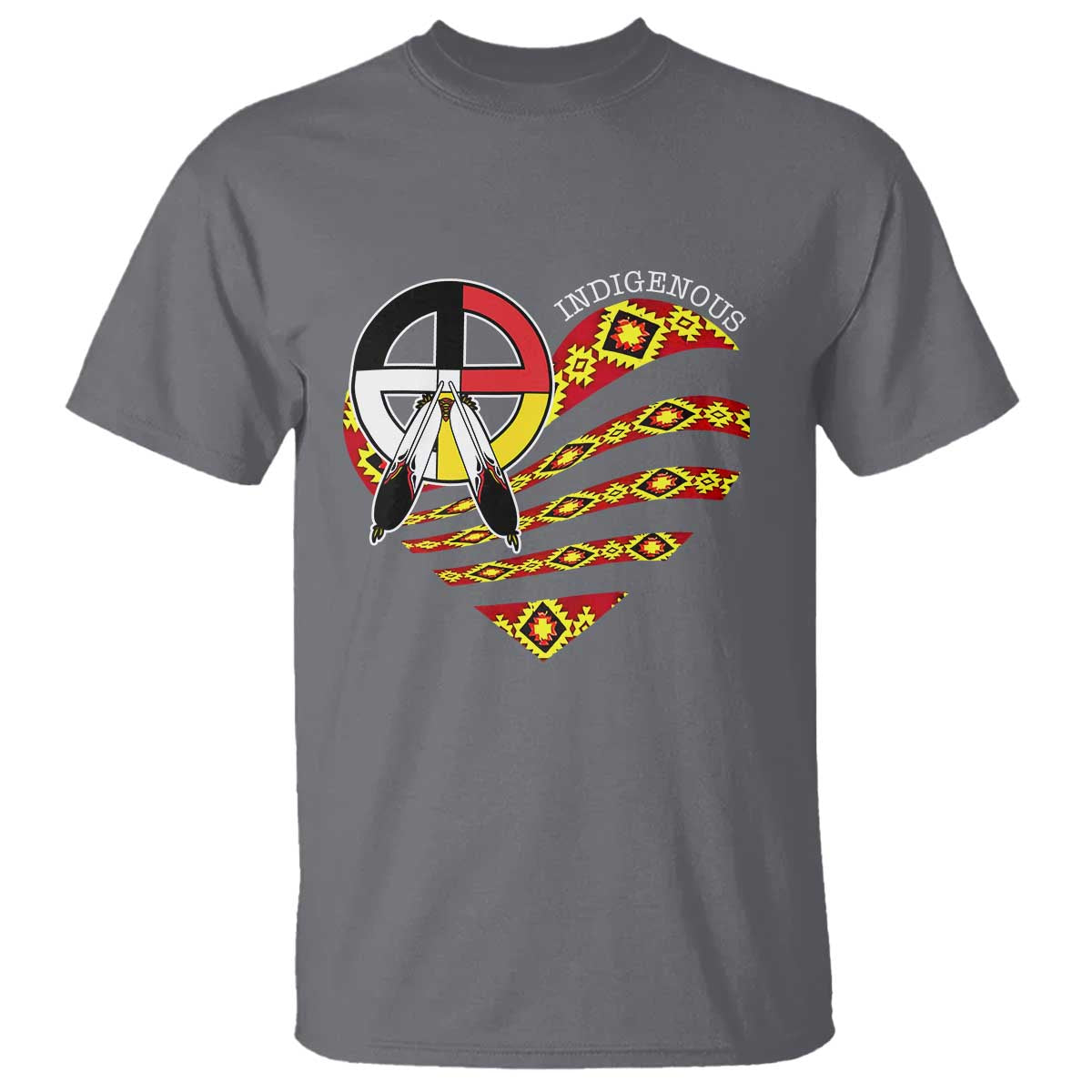 Indigenous Pride Native American Medicine Wheel T Shirt - Wonder Print Shop