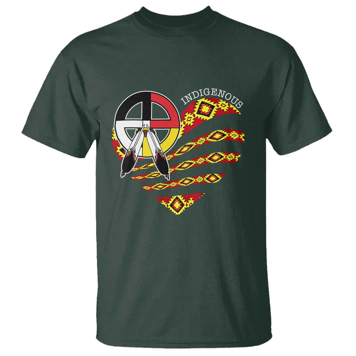 Indigenous Pride Native American Medicine Wheel T Shirt - Wonder Print Shop