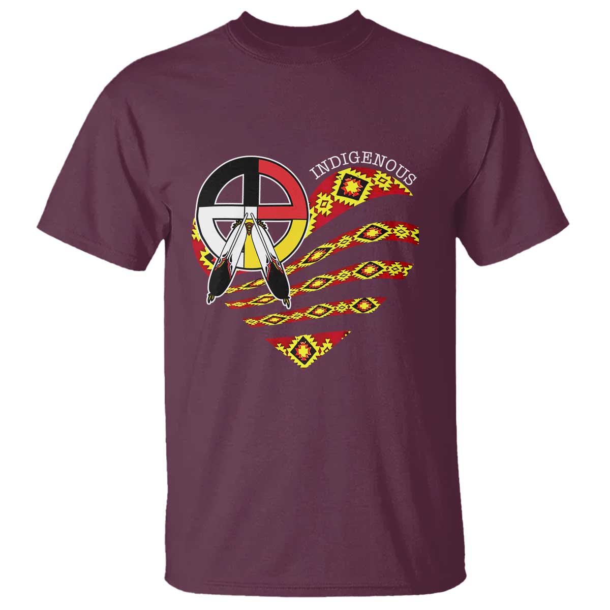 Indigenous Pride Native American Medicine Wheel T Shirt - Wonder Print Shop