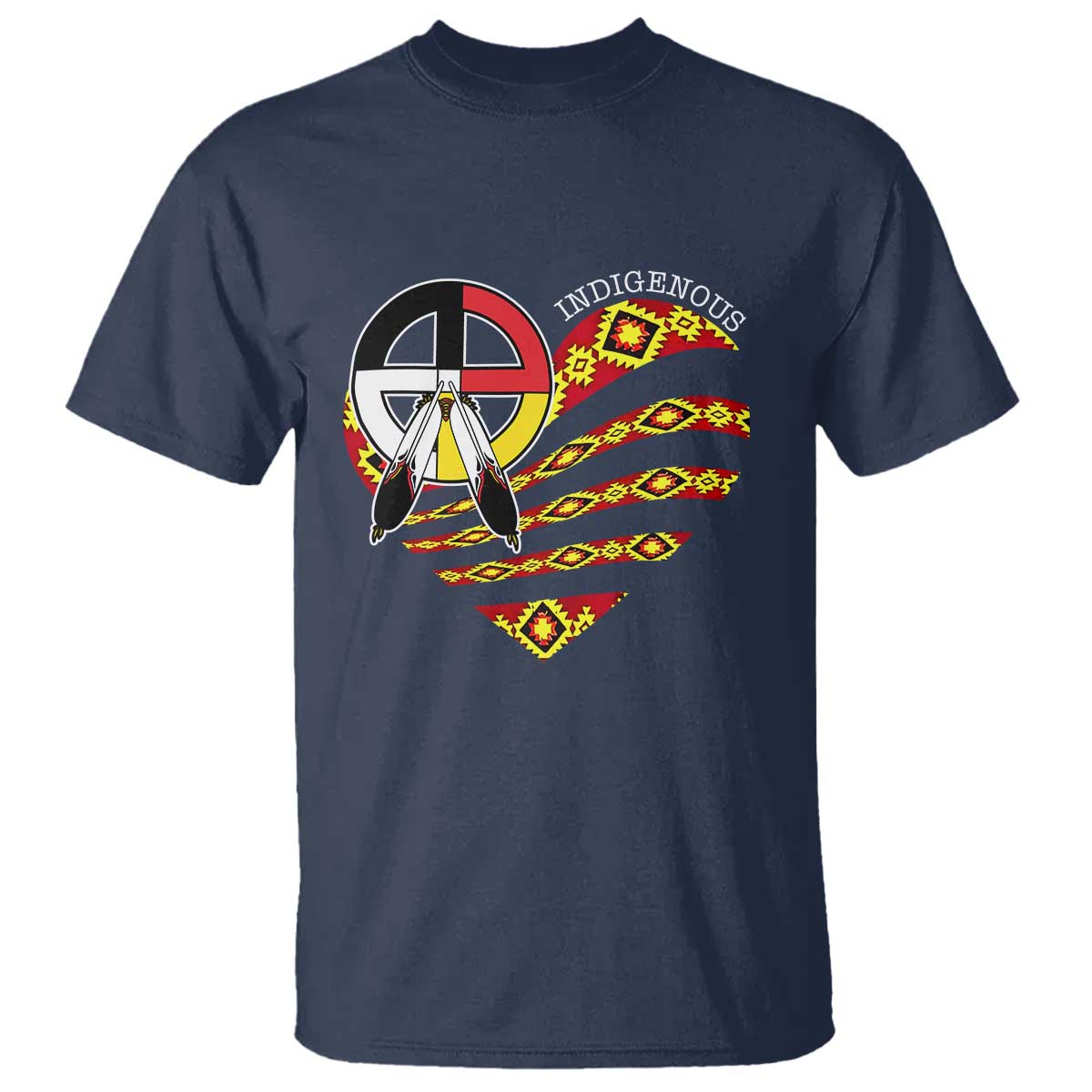 Indigenous Pride Native American Medicine Wheel T Shirt - Wonder Print Shop