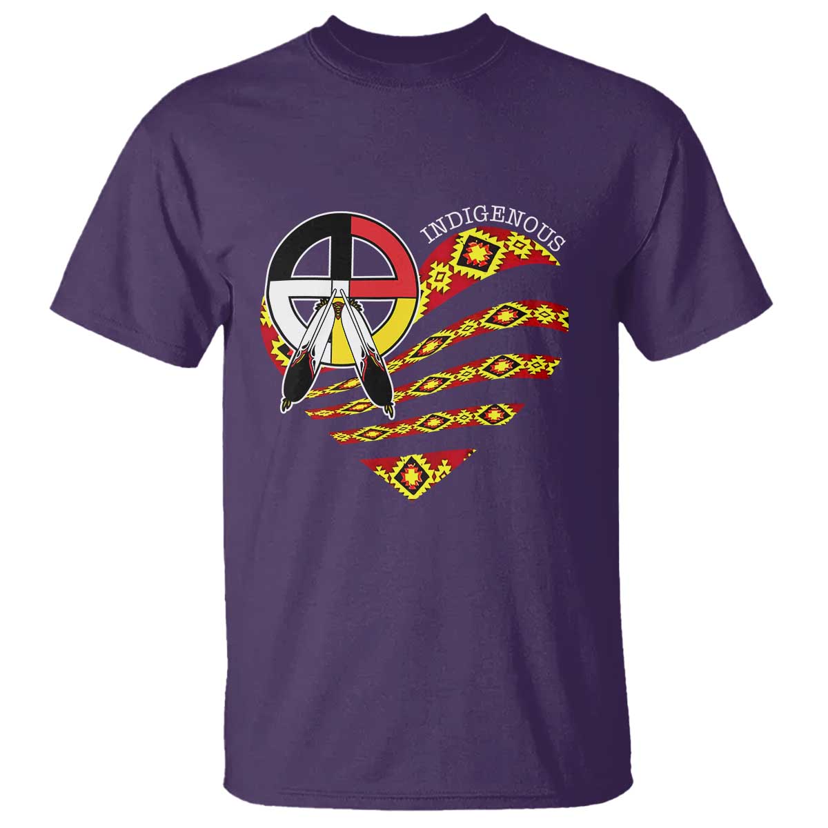 Indigenous Pride Native American Medicine Wheel T Shirt - Wonder Print Shop
