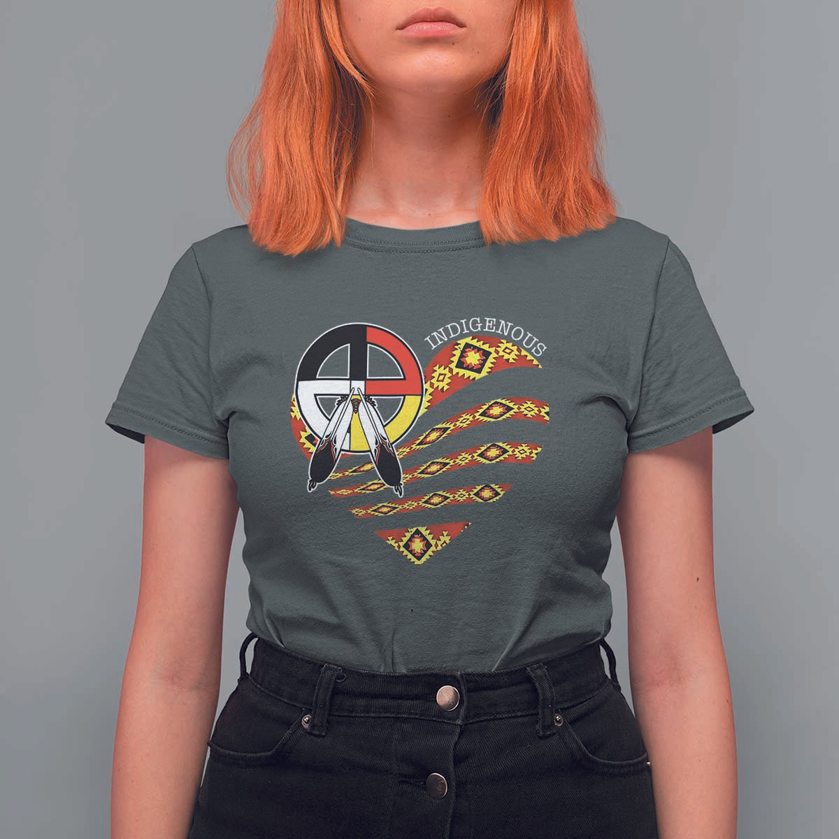 Indigenous Pride Native American Medicine Wheel T Shirt For Women - Wonder Print Shop
