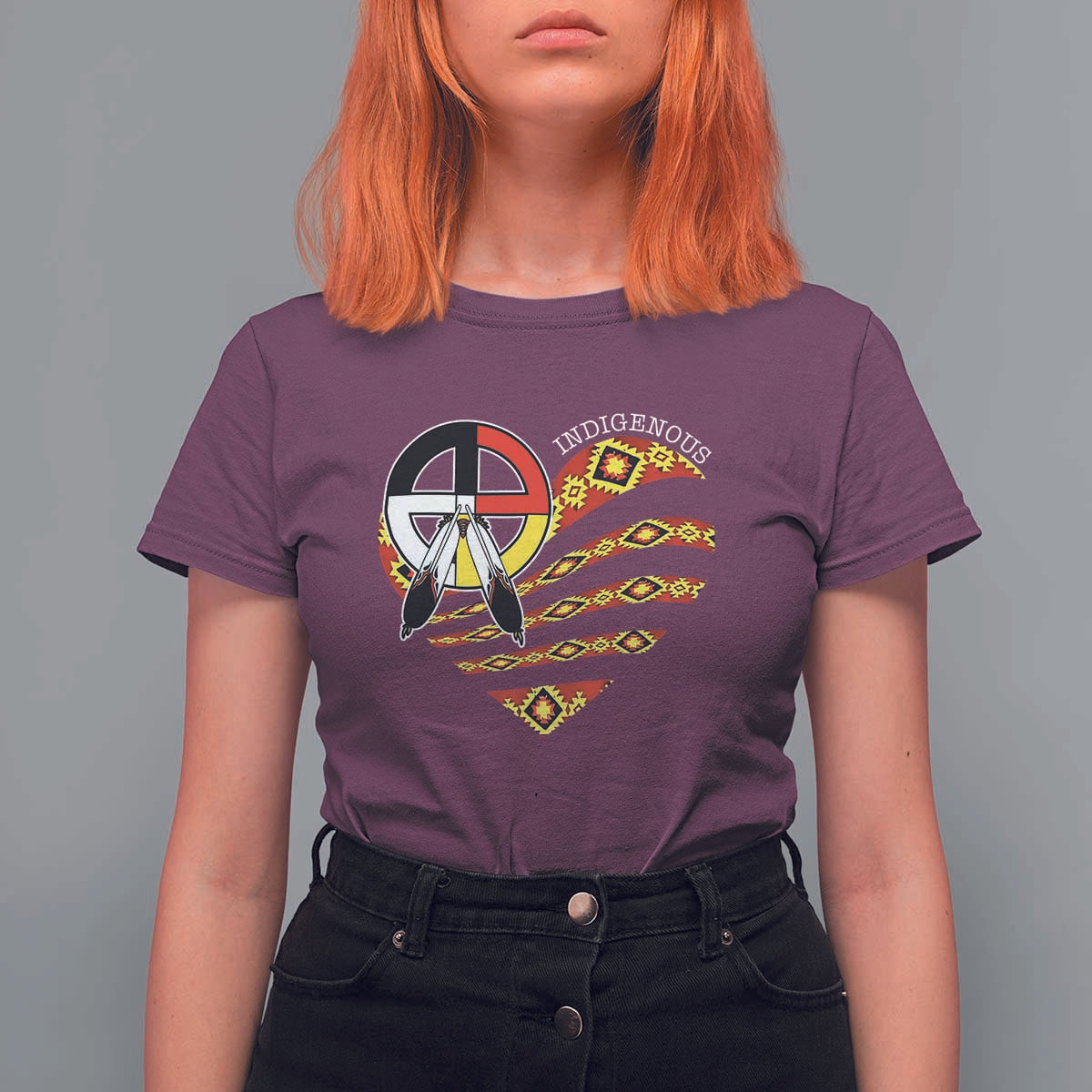 Indigenous Pride Native American Medicine Wheel T Shirt For Women - Wonder Print Shop