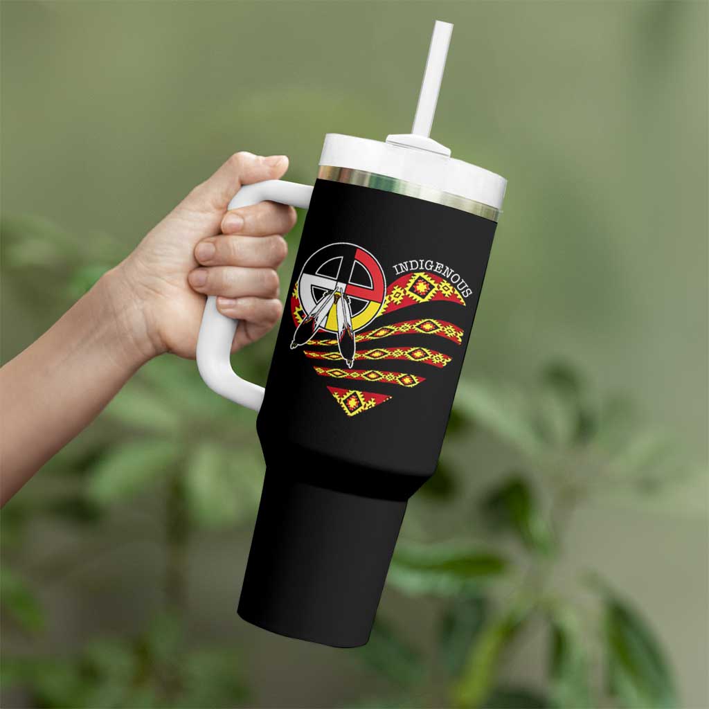Indigenous Pride Native American Medicine Wheel Tumbler With Handle - Wonder Print Shop
