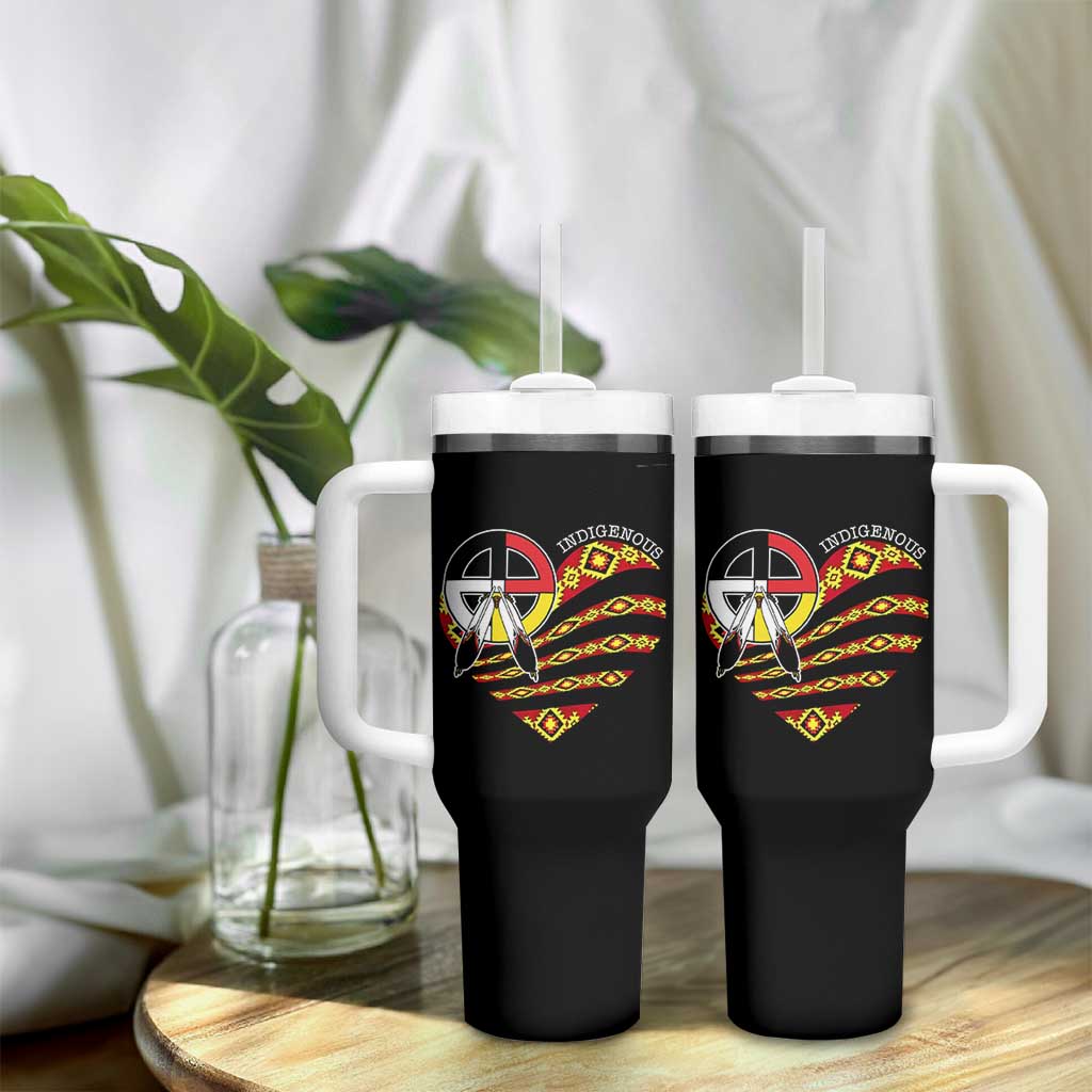 Indigenous Pride Native American Medicine Wheel Tumbler With Handle - Wonder Print Shop