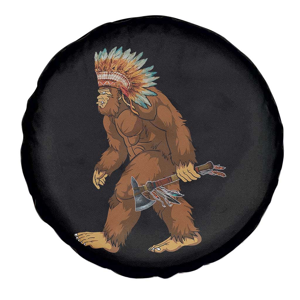 Funny Bigfoot American Indian Native Sasquatch Tomahawk Spare Tire Cover - Wonder Print Shop