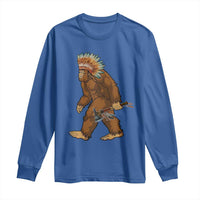 Funny Bigfoot American Indian Native Sasquatch Tomahawk Long Sleeve Shirt - Wonder Print Shop
