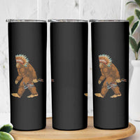 Funny Bigfoot American Indian Native Sasquatch Tomahawk Skinny Tumbler - Wonder Print Shop