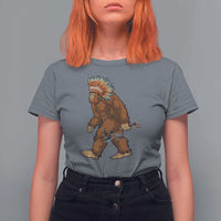 Funny Bigfoot American Indian Native Sasquatch Tomahawk T Shirt For Women - Wonder Print Shop