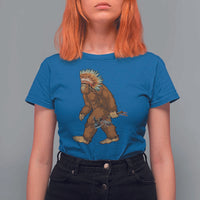 Funny Bigfoot American Indian Native Sasquatch Tomahawk T Shirt For Women - Wonder Print Shop