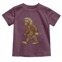 Funny Bigfoot American Indian Native Sasquatch Tomahawk Toddler T Shirt - Wonder Print Shop
