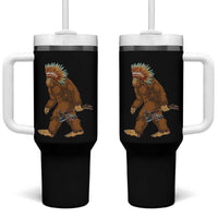 Funny Bigfoot American Indian Native Sasquatch Tomahawk Tumbler With Handle - Wonder Print Shop