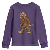 Funny Bigfoot American Indian Native Sasquatch Tomahawk Youth Sweatshirt - Wonder Print Shop