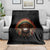 Bigfoot Native American Chief Sasquatch Wearing Headdress Throw Blanket - Wonder Print Shop
