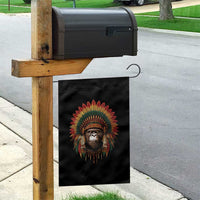 Bigfoot Native American Chief Sasquatch Wearing Headdress Garden Flag - Wonder Print Shop