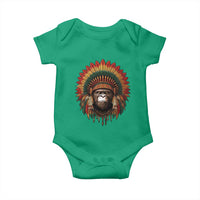 Bigfoot Native American Chief Sasquatch Wearing Headdress Baby Onesie - Wonder Print Shop