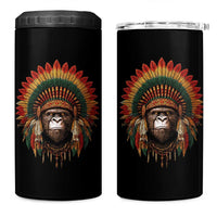 Bigfoot Native American Chief Sasquatch Wearing Headdress 4 in 1 Can Cooler Tumbler - Wonder Print Shop