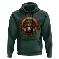 Bigfoot Native American Chief Sasquatch Wearing Headdress Hoodie - Wonder Print Shop