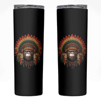 Bigfoot Native American Chief Sasquatch Wearing Headdress Skinny Tumbler - Wonder Print Shop