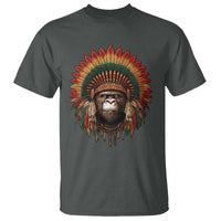 Bigfoot Native American Chief Sasquatch Wearing Headdress T Shirt - Wonder Print Shop