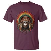 Bigfoot Native American Chief Sasquatch Wearing Headdress T Shirt - Wonder Print Shop