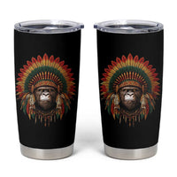 Bigfoot Native American Chief Sasquatch Wearing Headdress Tumbler Cup - Wonder Print Shop