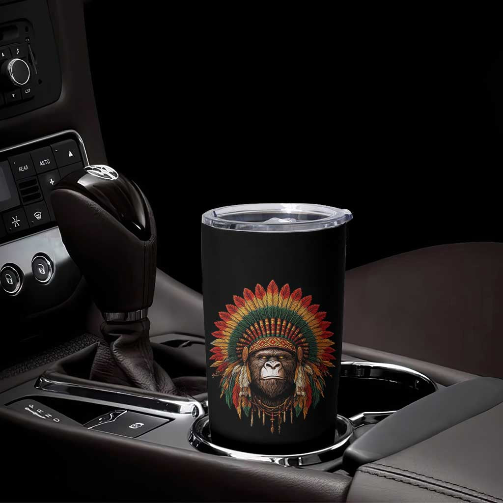 Bigfoot Native American Chief Sasquatch Wearing Headdress Tumbler Cup - Wonder Print Shop