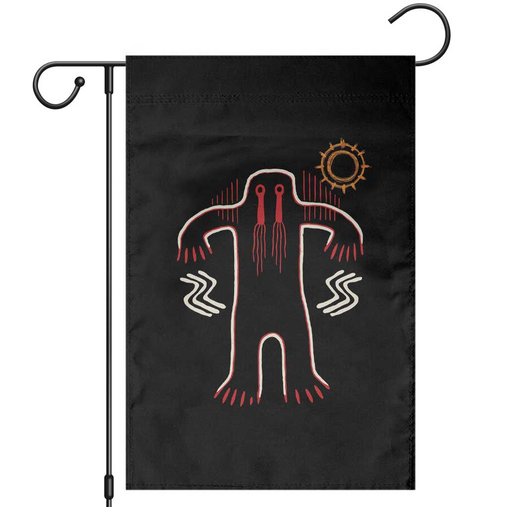 Native American Bigfoot Sasquatch Petroglyph Cave Art Garden Flag - Wonder Print Shop