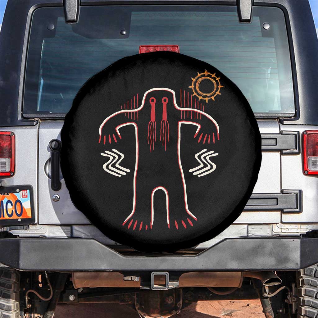 Native American Bigfoot Sasquatch Petroglyph Cave Art Spare Tire Cover - Wonder Print Shop