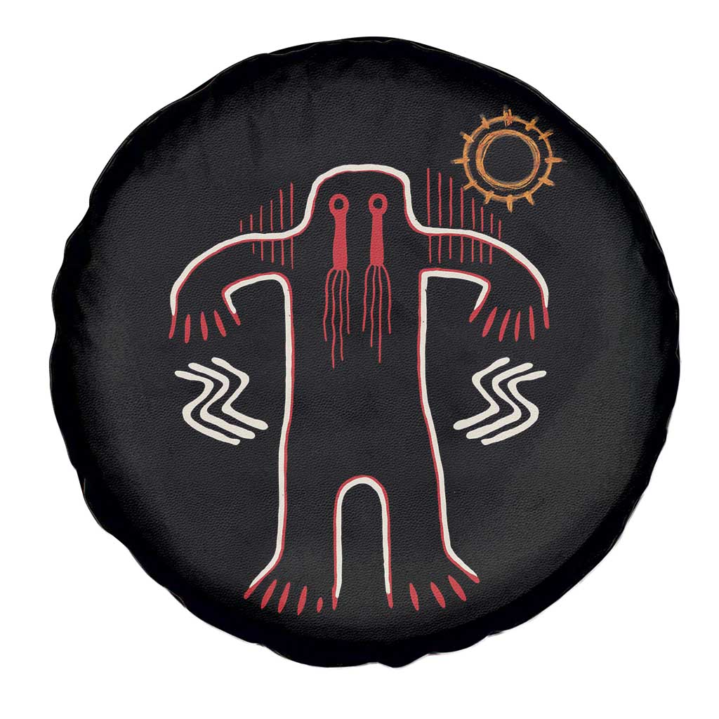 Native American Bigfoot Sasquatch Petroglyph Cave Art Spare Tire Cover - Wonder Print Shop
