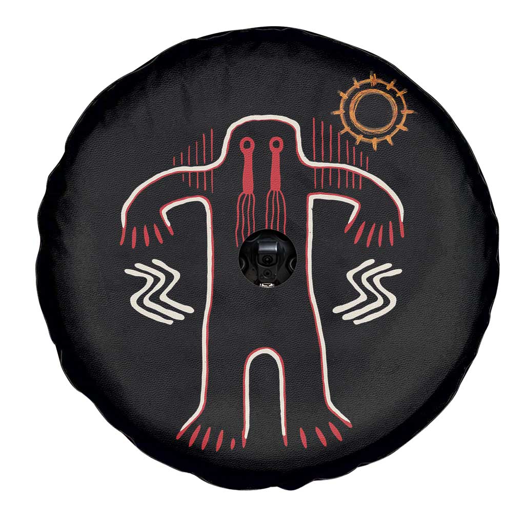 Native American Bigfoot Sasquatch Petroglyph Cave Art Spare Tire Cover - Wonder Print Shop