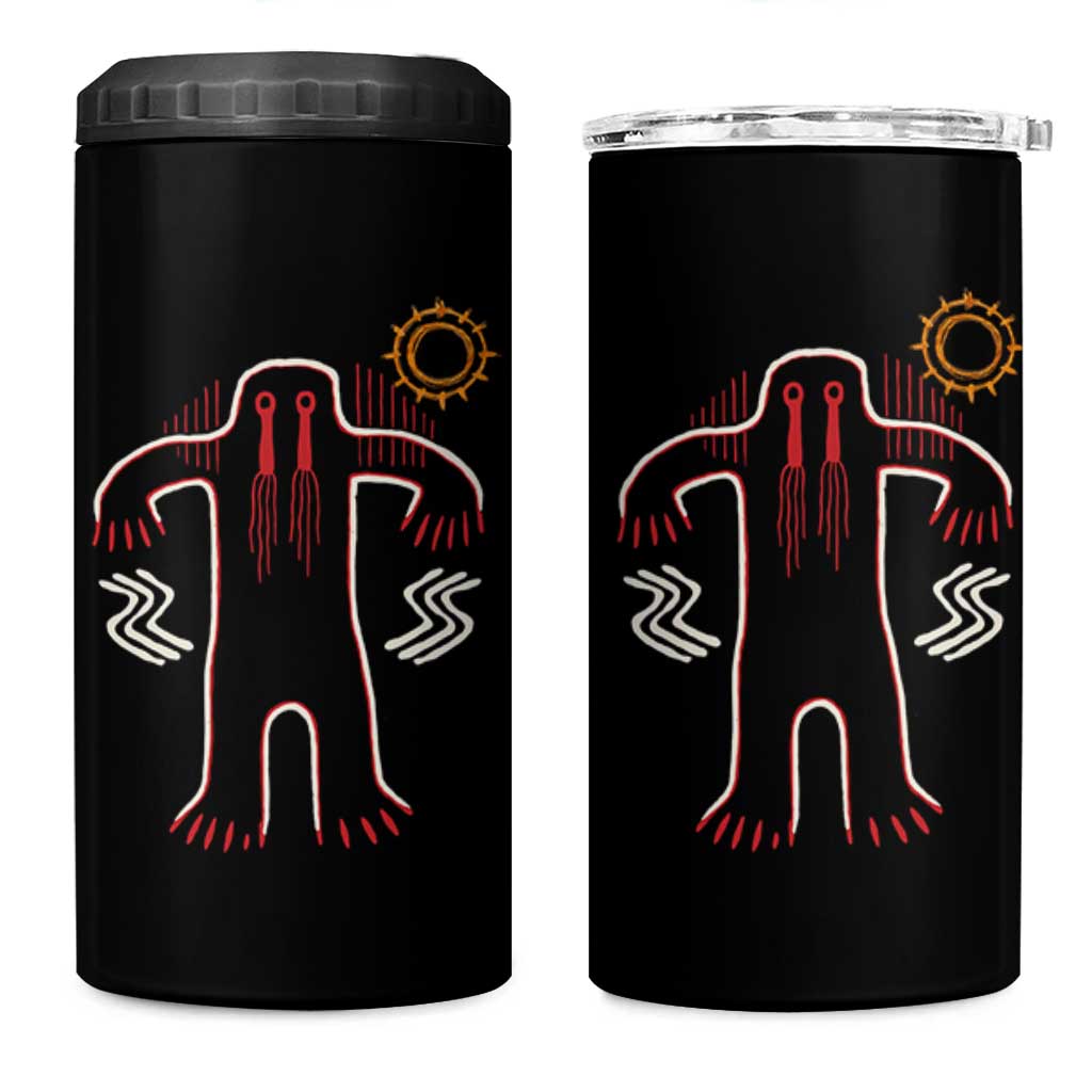 Native American Bigfoot Sasquatch Petroglyph Cave Art 4 in 1 Can Cooler Tumbler - Wonder Print Shop