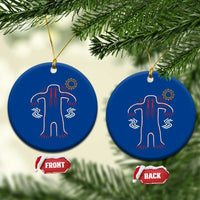 Native American Bigfoot Sasquatch Petroglyph Cave Art Ceramic Ornament