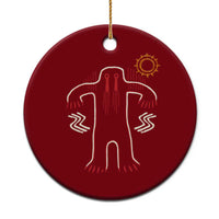 Native American Bigfoot Sasquatch Petroglyph Cave Art Ceramic Ornament