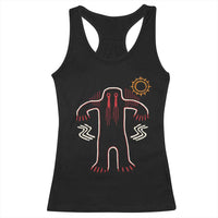 Native American Bigfoot Sasquatch Petroglyph Cave Art Racerback Tank Top - Wonder Print Shop