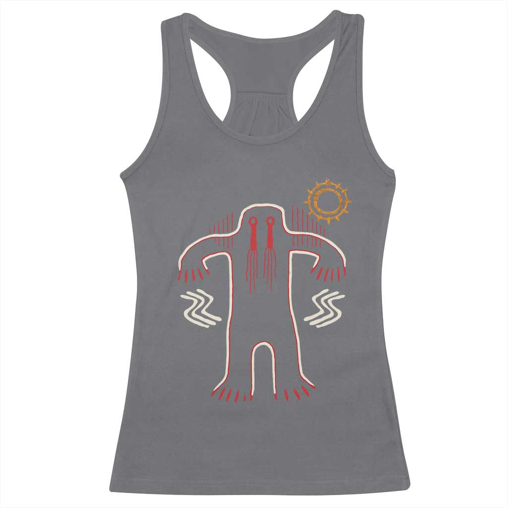 Native American Bigfoot Sasquatch Petroglyph Cave Art Racerback Tank Top - Wonder Print Shop