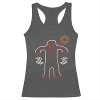 Native American Bigfoot Sasquatch Petroglyph Cave Art Racerback Tank Top - Wonder Print Shop