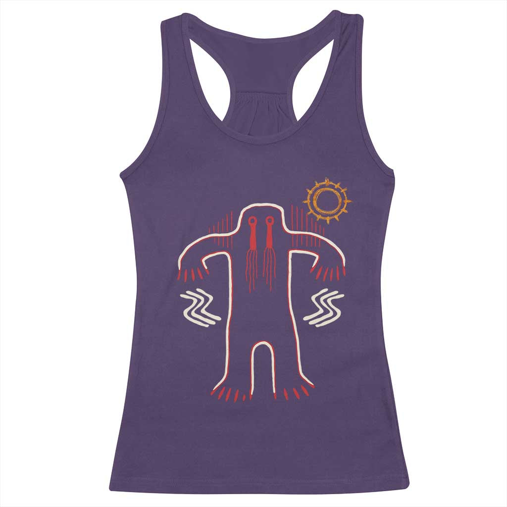 Native American Bigfoot Sasquatch Petroglyph Cave Art Racerback Tank Top - Wonder Print Shop