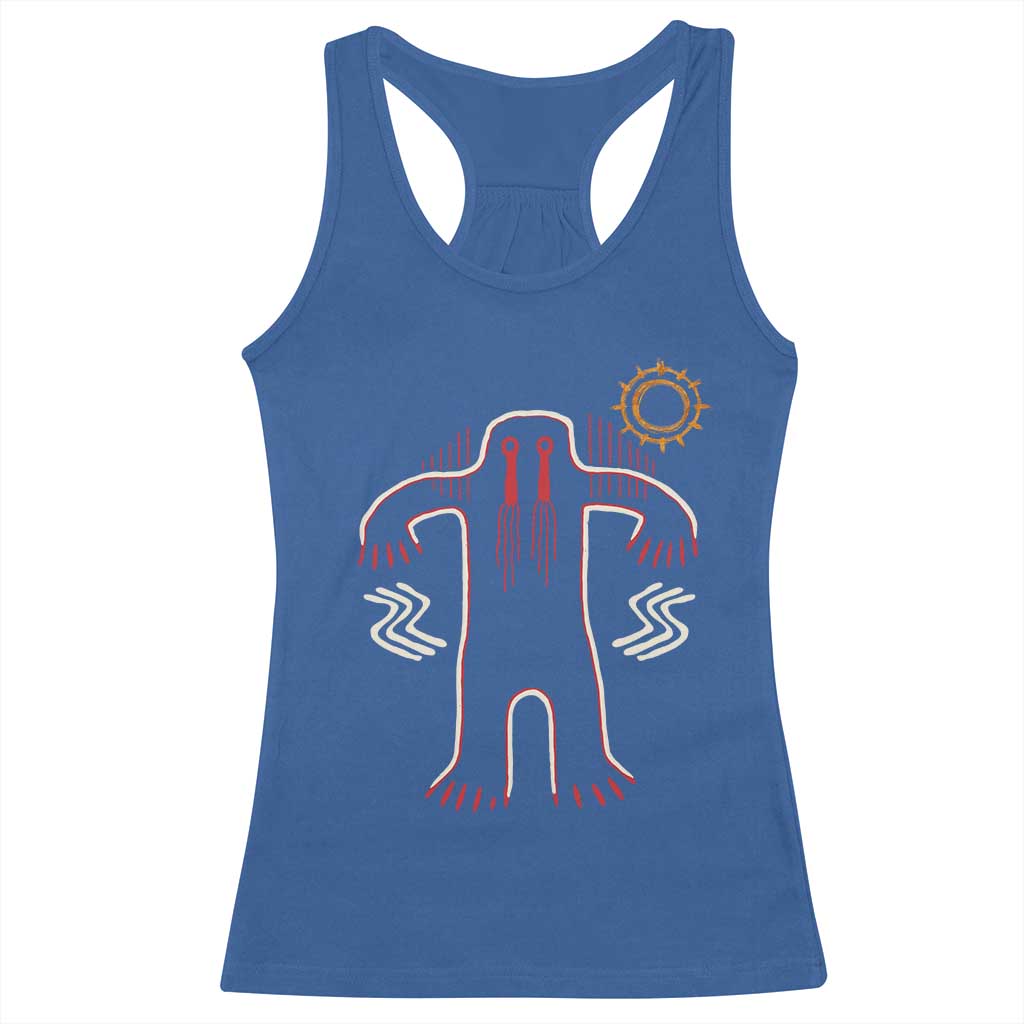 Native American Bigfoot Sasquatch Petroglyph Cave Art Racerback Tank Top - Wonder Print Shop