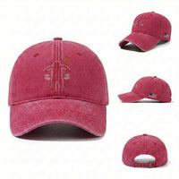 Native American Bigfoot Sasquatch Petroglyph Cave Art Washed Cotton Baseball Cap