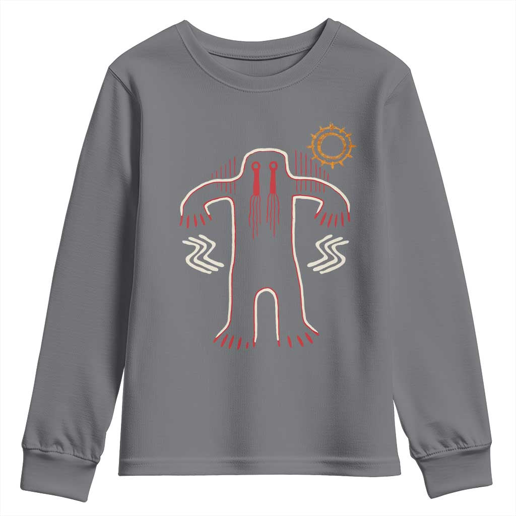 Native American Bigfoot Sasquatch Petroglyph Cave Art Youth Sweatshirt - Wonder Print Shop