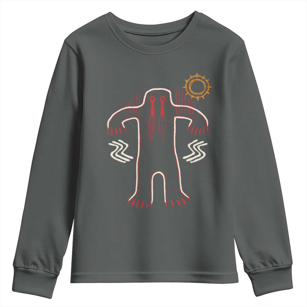 Native American Bigfoot Sasquatch Petroglyph Cave Art Youth Sweatshirt - Wonder Print Shop