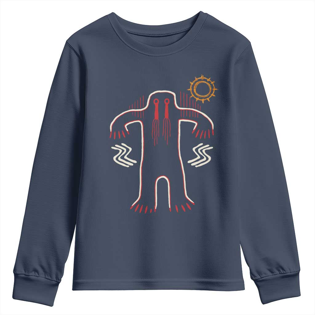 Native American Bigfoot Sasquatch Petroglyph Cave Art Youth Sweatshirt - Wonder Print Shop