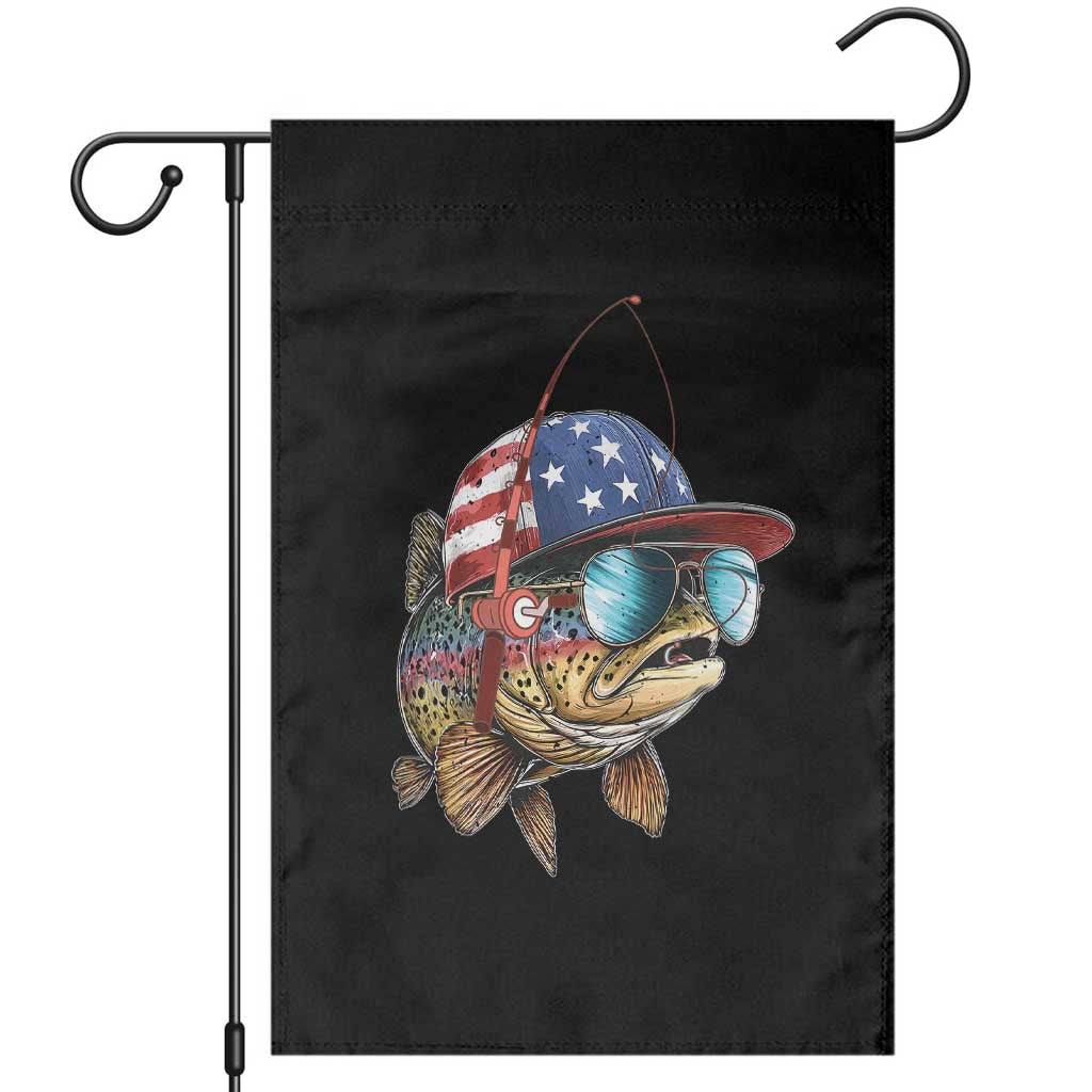 Funny Patriot American Flag Bass Fish Fishing Garden Flag - Wonder Print Shop