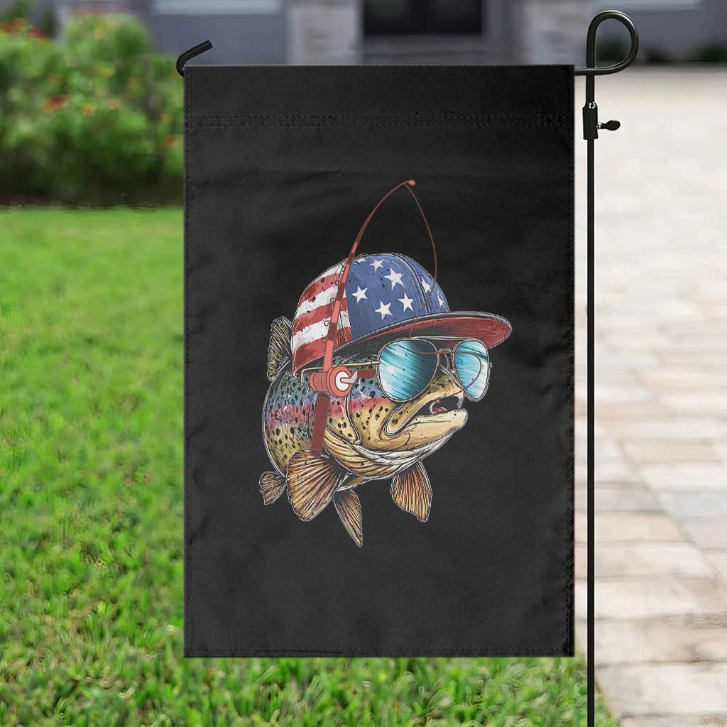 Funny Patriot American Flag Bass Fish Fishing Garden Flag - Wonder Print Shop