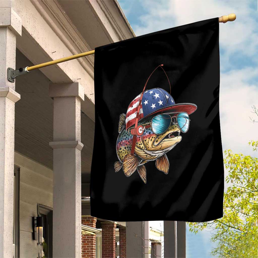 Funny Patriot American Flag Bass Fish Fishing Garden Flag - Wonder Print Shop