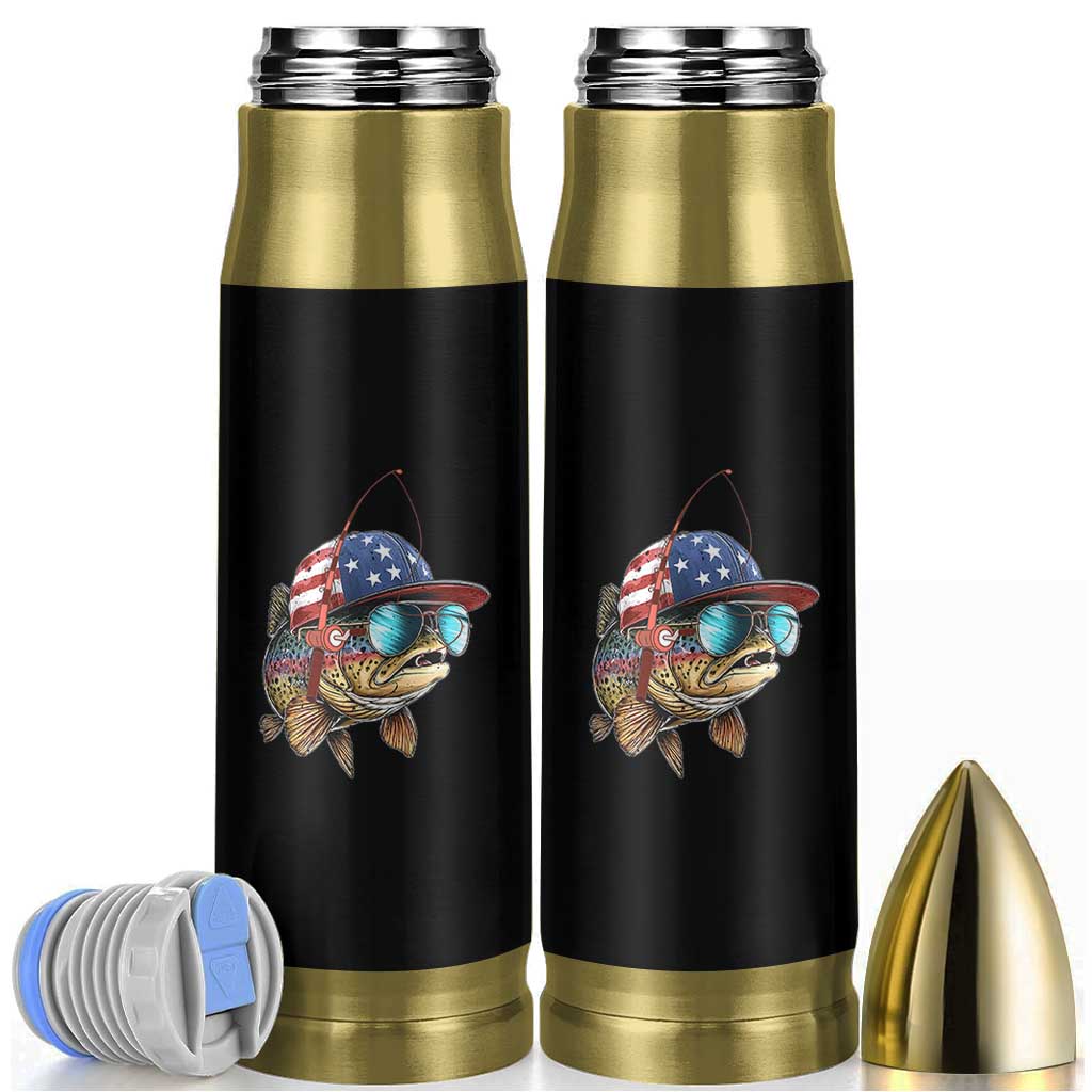 Funny Patriot American Flag Bass Fish Fishing Bullet Tumbler - Wonder Print Shop