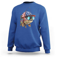 Funny Patriot American Flag Bass Fish Fishing Sweatshirt - Wonder Print Shop
