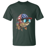 Funny Patriot American Flag Bass Fish Fishing T Shirt - Wonder Print Shop