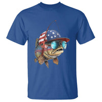 Funny Patriot American Flag Bass Fish Fishing T Shirt - Wonder Print Shop